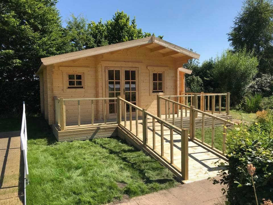 Bespoke Log Cabin with Easy Access Ramp Bespoke Log Cabin with Easy Access Ramp