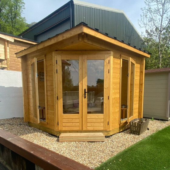 Corner Summerhouse Log Cabin UK