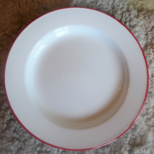Enamel Plates - Red and White
