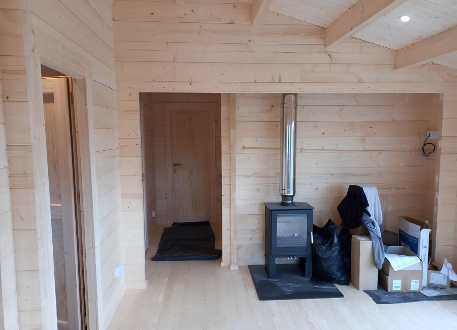 Residential log cabin home