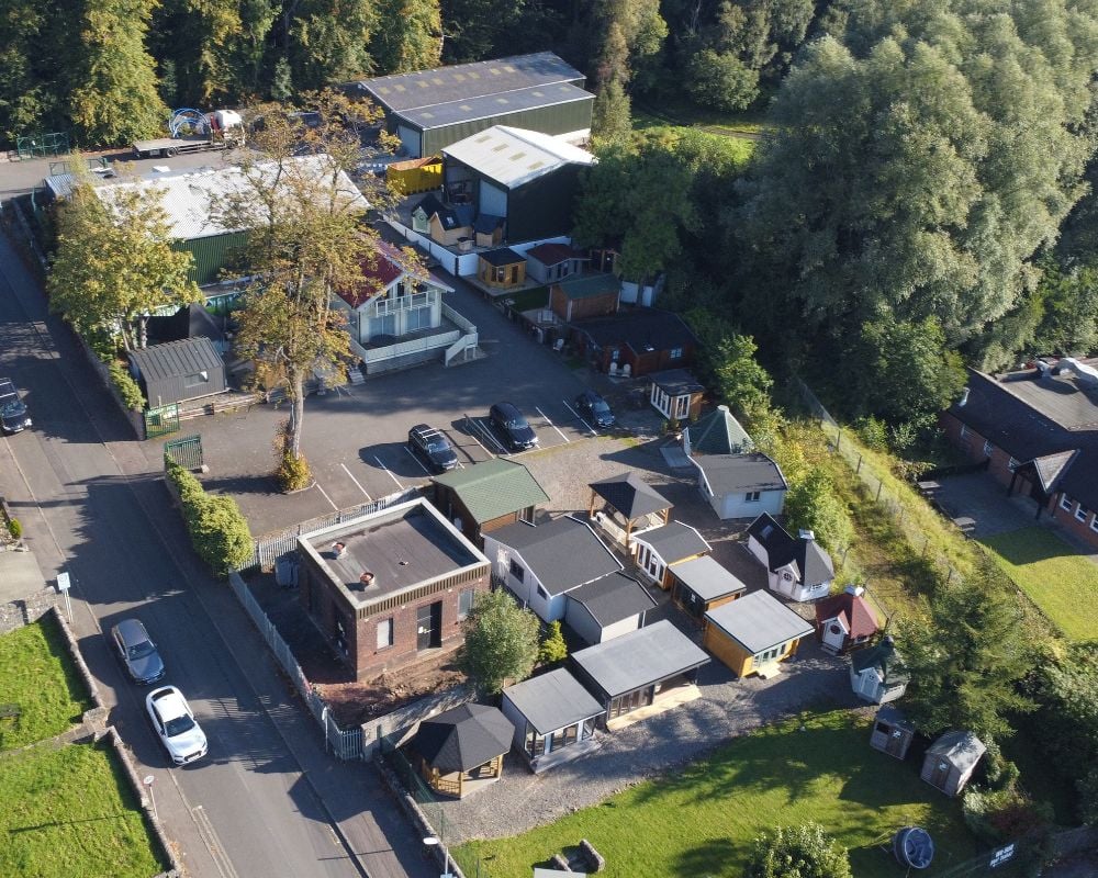 Drone view of the Logspan show site