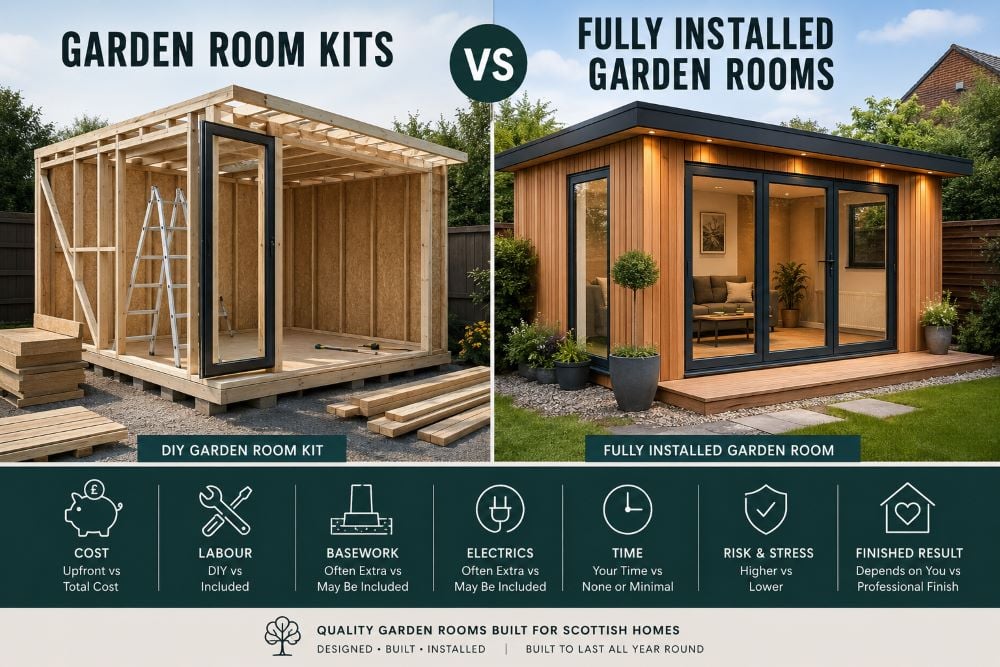 Garden Room Kits vs Fully Installed Garden Rooms in Scotland