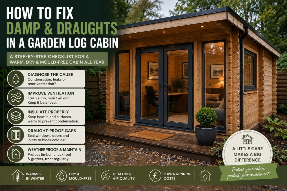 How to Fix Damp and Draughts in a Garden Log Cabin